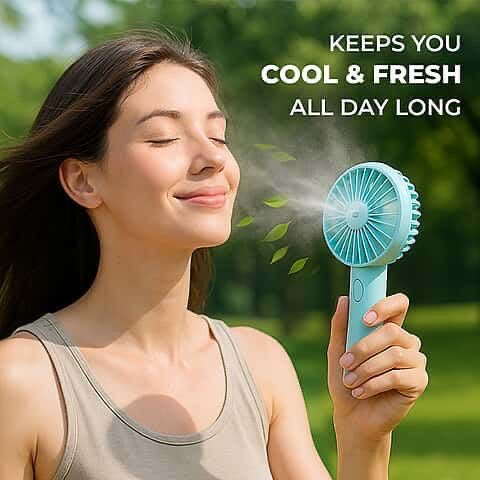 Handy fan water mist